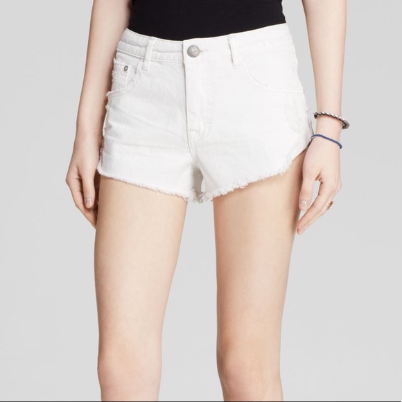 free people white denim shorts